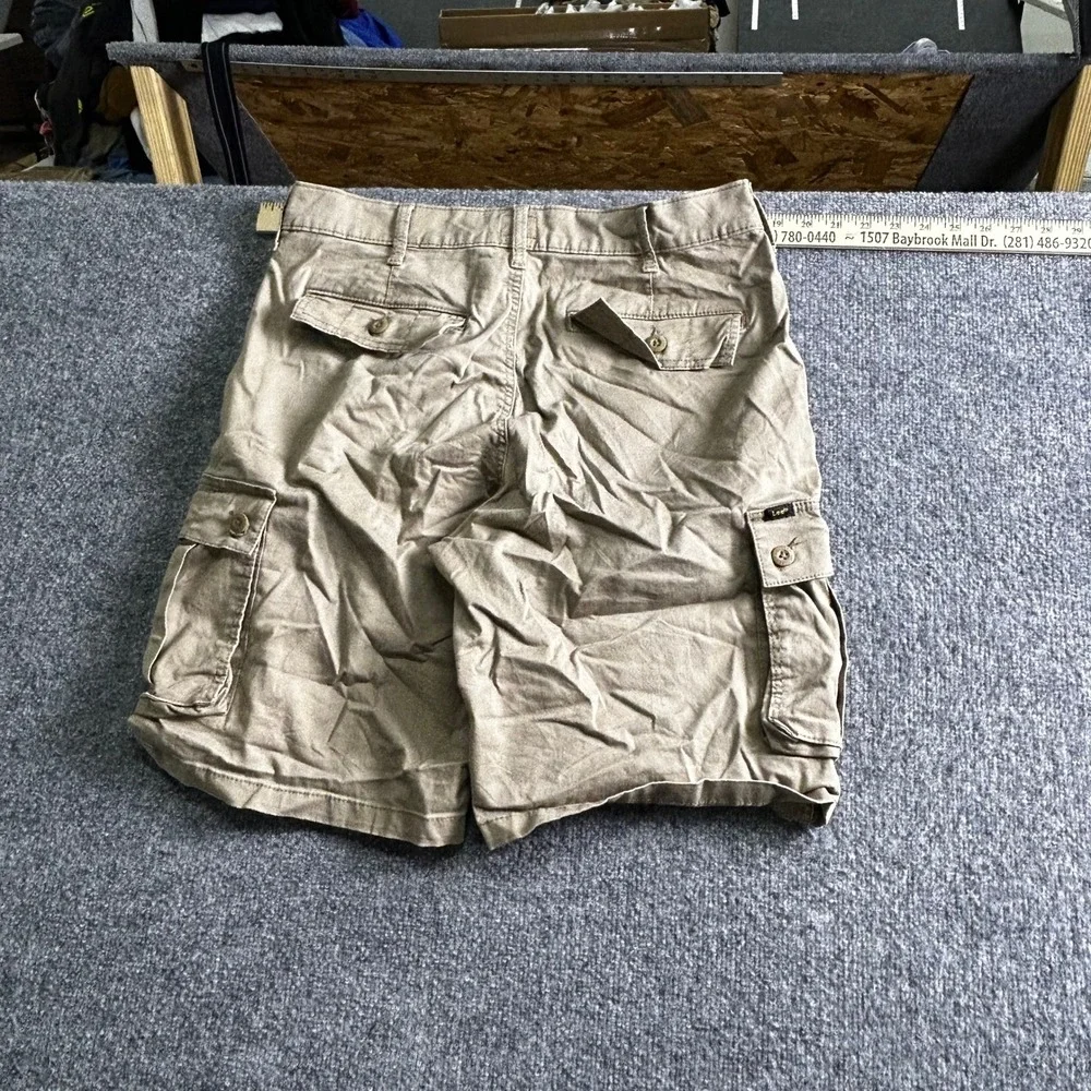 Lee Cargo Shorts Mens Size 34 Tan Khaki Relaxed Fit Cotton Utility Multi Pocket